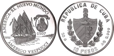 10 Pesos Amerigo Vespucci Cuba Numista