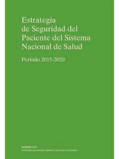 Estrategia De Seguridad Del Paciente Del Sistema Nacional