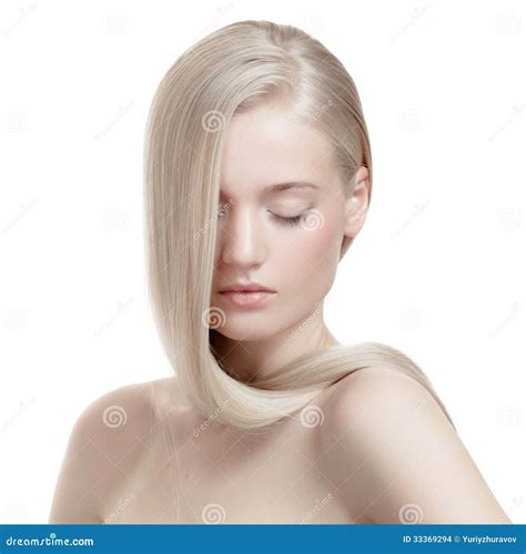 Belle Fille Blonde Longs Cheveux Sains Photo Stock Image Du Normal Cosm Tiques