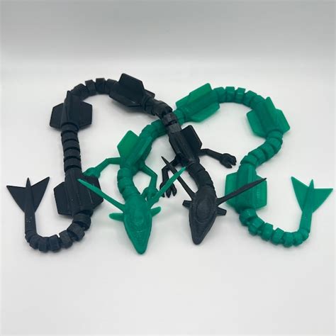 3d Printed Articulated Rayquaza Etsy