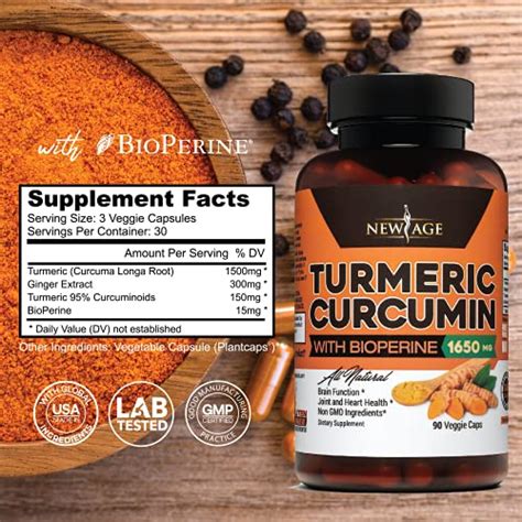 Turmeric Curcumin With Bioperine Capsules Natural Joint Healthy