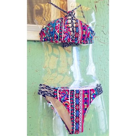 Xhilaration Swim Psychedelic Mod Groovy Retro Piece Bikini Swimsuit Poshmark