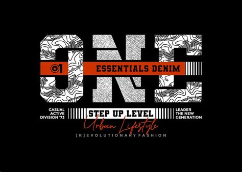 premium vector  essentials denim typography slogan abstract design