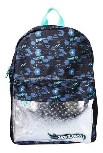 Mochila Morral Bolso Pattern Hot Wheels Escolar Color Azul Mercadolibre
