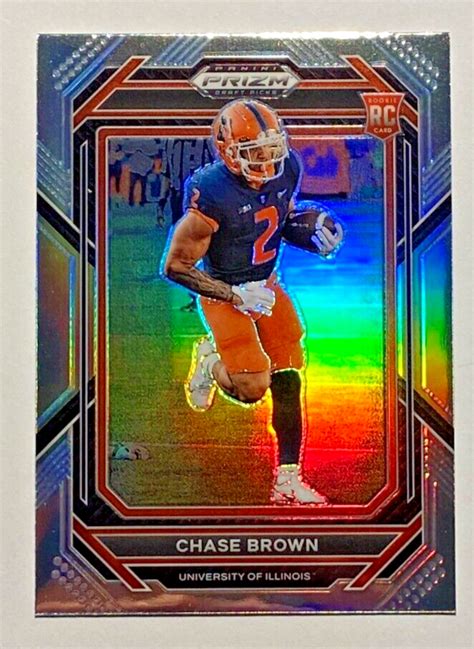 2023 Panini Prizm Draft Football 118 Chase Brown Rc Silver Prizm Ebay