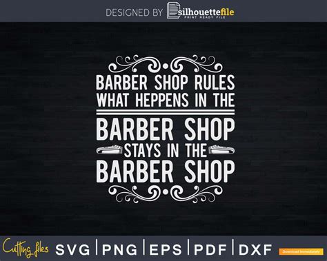 Barber Shop Rules Quote Saying Hair Stylist Shirt Svg Png Files