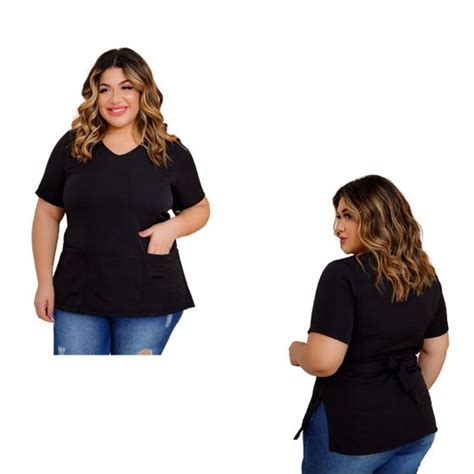 Uniforme Avental Jaleco Manicure Professora Plus Size Avental Blusa