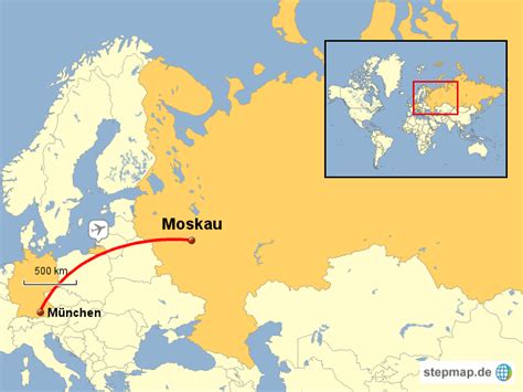 StepMap Dubai München Moskau Landkarte für Deutschland