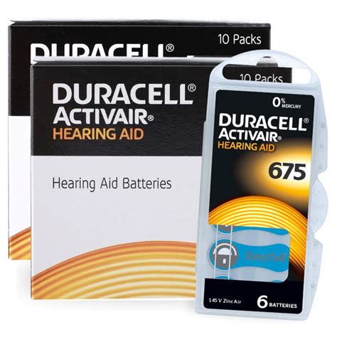 Duracell 675 Hearing Aid Batteries Batch Of 20 Packs