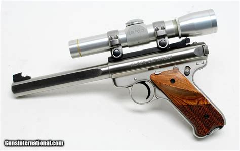 Ruger Mark II Stainless Slab side Competition Target Model 22LR pistol W/Scope And Extra Mags ...