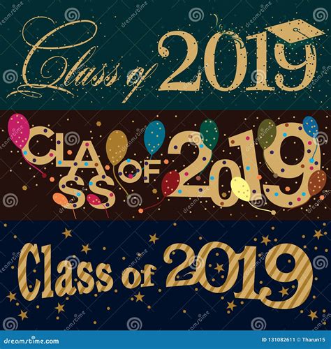 Class Of 2019 Congratulations Graduates Design Vector Illustration For