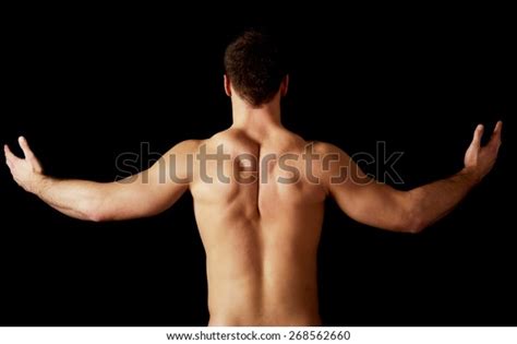 Sexy Naked Muscular Man Showing His Muscular Back
