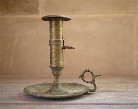 Vintage Brass Chamber Stick Candle Holder Etsy