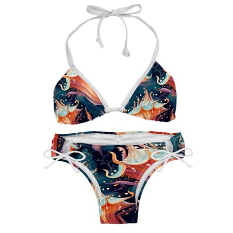 Sea Slug Bikini Set Swim Suit Detachable Sponge Adjustable Strap Two Pack Beach Pool Vacation