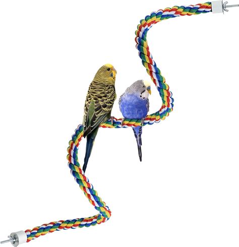 Bird Rope Perch For Parrots Cockatiels Parakeets Budgie Cages Comfy