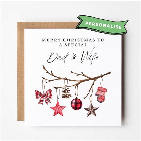 Personalised Christmas Card For Dad And Wife Christmas Card Etsy Uk