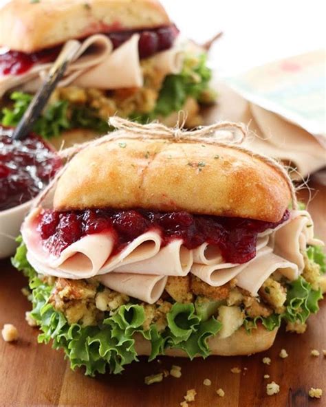 Oven Roasted Turkey, Cranberry Sauce and Stuffing Sandwich Recipe | The ...