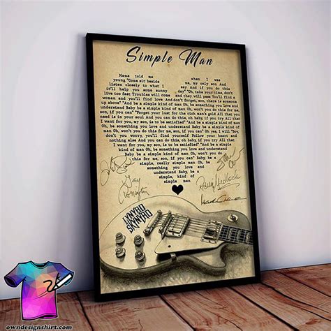 Lynyrd skynyrd simple man lyrics poster