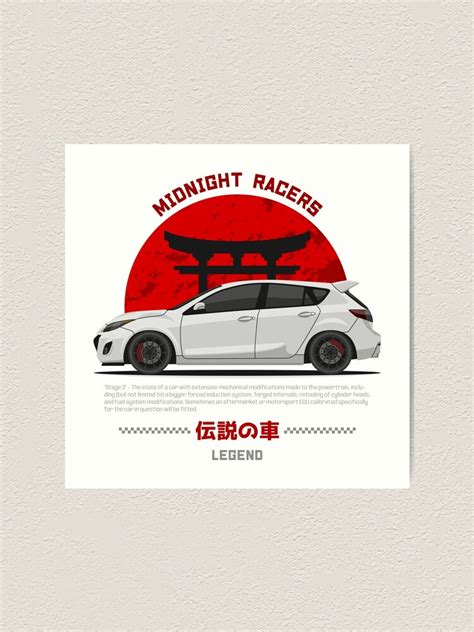 Tuner White 3 Mps Jdm Art Print For Sale By Goldentuners Redbubble