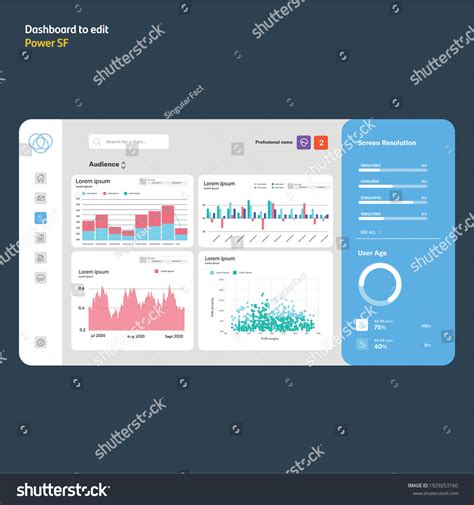 Dashboard Design Theme Power Bi Template Stock Vector (Royalty Free ...