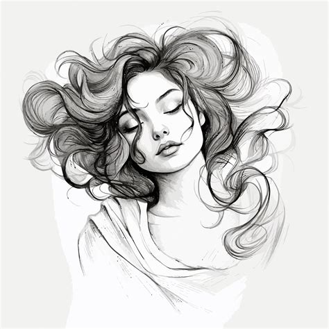 Premium Vector Digital Painting Woman Drawing Portrait