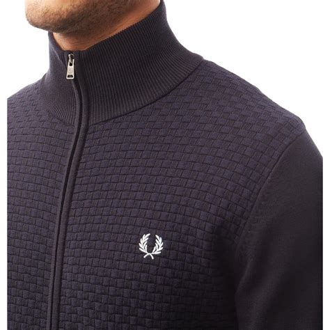 Buy Fred Perry Mens Two Tone Zip Through Cardigan Navy