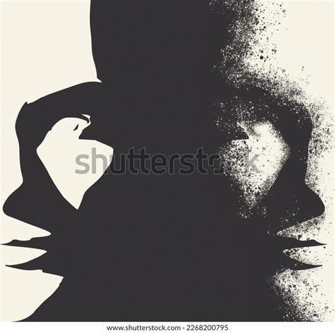 Portrait Woman Face Front View Elegant Stock Illustration 2268200795 ...