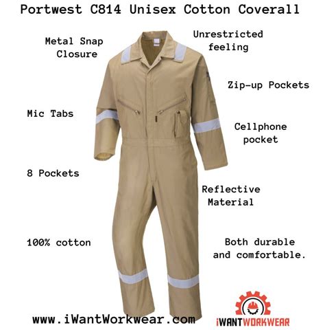 Portwest C Reflective Unisex Coveralls Pockets Iwantworkwear