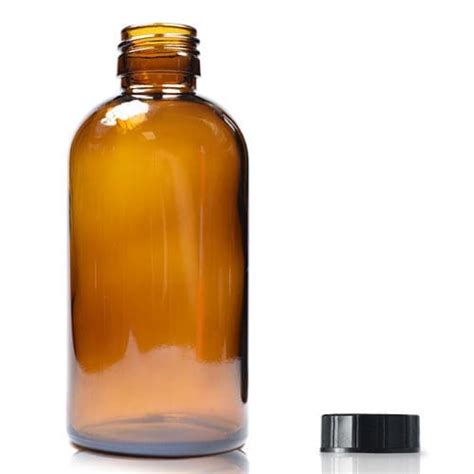 Ml Amber Glass Boston Bottle With Screw Cap Ampulla Ltd