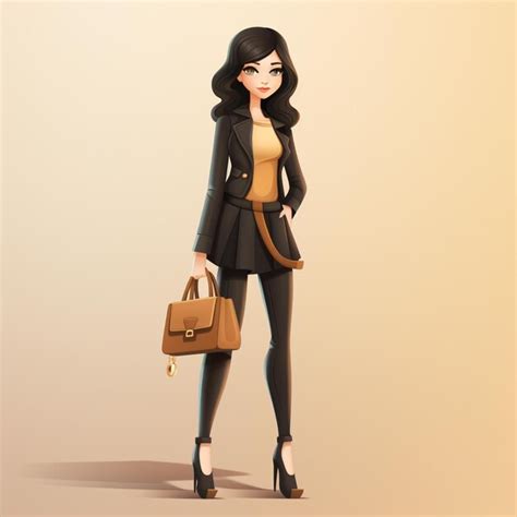 Premium AI Image | Cartoon Woman In Business Attire Holding A Purse And ...