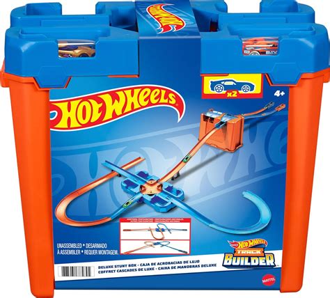 Hot Wheels Toy Car Track Set Track Builder Playset Deluxe Stunt Box