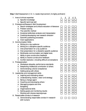 Fillable Online Clinicaldepartments Musc Self Assessment Clinical