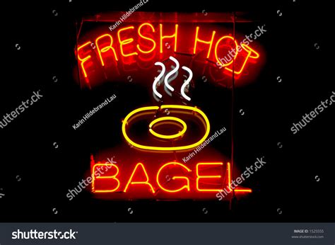 Fresh Hot Bagel Neon Sign Stock Photo 1525555 Shutterstock