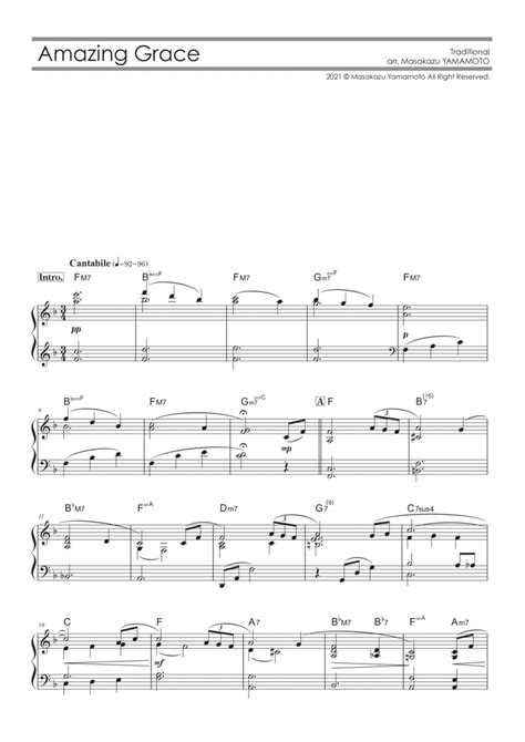 Amazing Grace [piano Solo Intermediate] Piano Solo Digital Sheet Music Sheet Music Plus