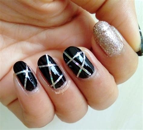 Two Easy Party Nails Ideas Using Nail Striping Tape Step By Step