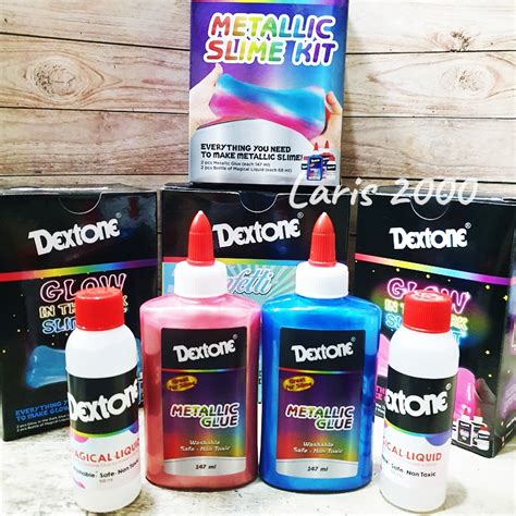 Jual Slime Kit Dextone Glow In The Dark Metallic Confetti Diy