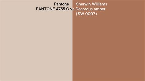 Pantone C Vs Sherwin Williams Decorous Amber Sw Side By