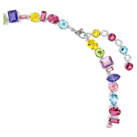 Gema Necklace Mixed Cuts Multicolored Rhodium Plated Swarovski