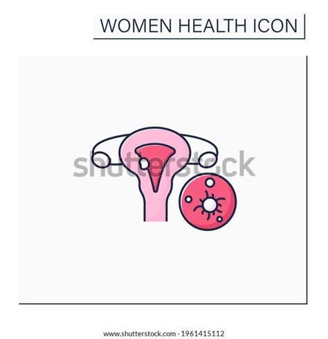 Uterine Cancer Color Icon Reproductive System Stock Vector Royalty