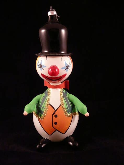 Vintage Italian Blown Glass Figural Clown Christmas Ornament Christmas Ornaments Glass