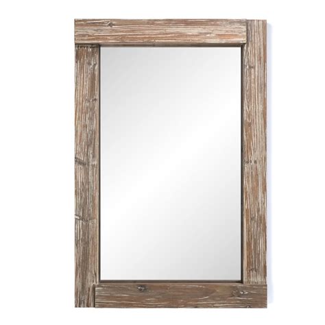 Barnyard Designs 24x36 Dark Wood Farmhouse Wall Mirror Wooden Large