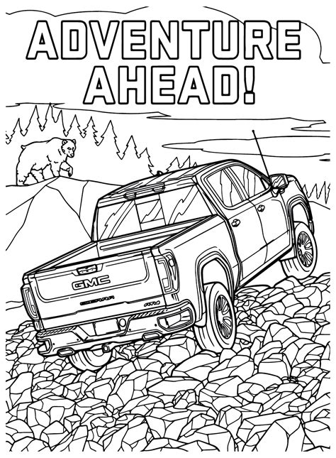 Gmc New Sierra Hd Trucks Coloring Free Printable Coloring Pages