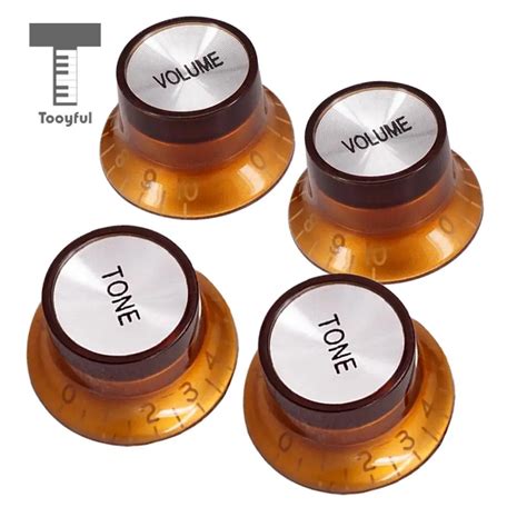 Tooyful 4Pcs Tone Volume Control Button Knob For Strat SQ Electric