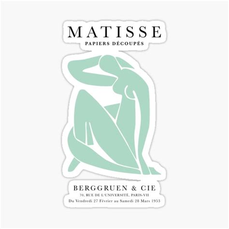 Henri Matisse Nude Papier Decoupes Art Beach Glass Green Matisse Cutout S Sticker For Sale