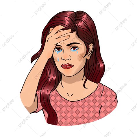 Retro Pop Art PNG Transparent Girl Crying Pop Art Retro Style Cry