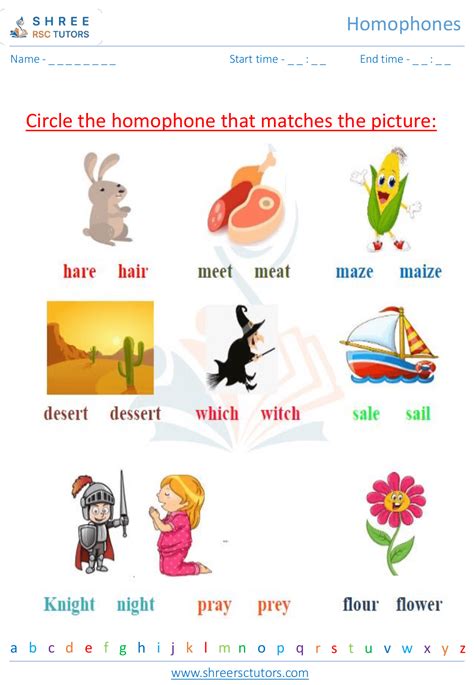 Homophones Worksheets For Grade 2 English Shree Rsc Tutors