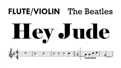 Hey Jude By The Beatles Flute Violin Sheet Music Backing Track Play