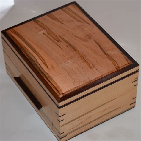 Hand Crafted Rosewood And Ambrosia Maple Jewelry And Or Watch Box Valet