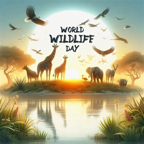 Premium Psd World Wildlife Day Special Realistic Psd Background