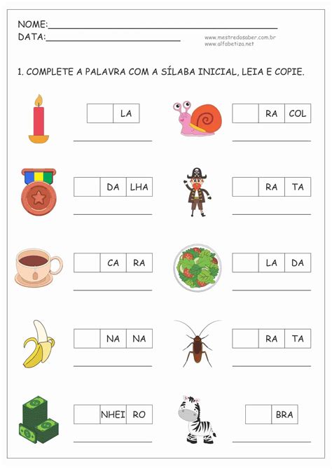 Atividades De Alfabetização E Letramento Mestre Do Saber